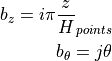 b_z = i \pi \frac z H_{points}

b_\theta = j \theta